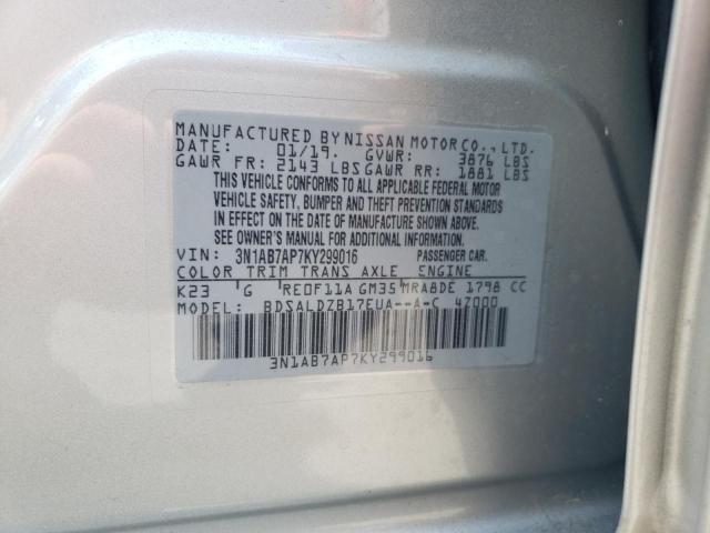 2019 Nissan Sentra S VIN: 3N1AB7AP7KY299016 Lot: 61807824