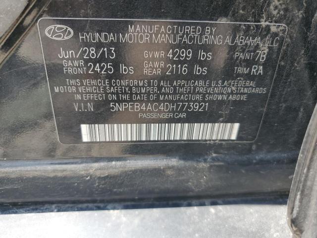 2013 Hyundai Sonata Gls VIN: 5NPEB4AC4DH773921 Lot: 61819704