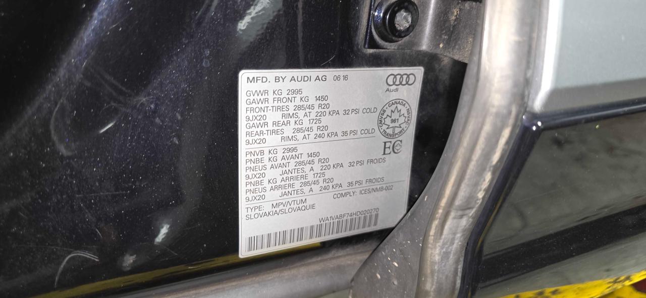 WA1VABF74HD020270 2017 Audi Q7 Prestige