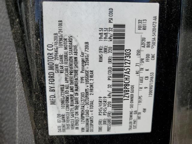 2010 Ford Mustang Gt VIN: 1ZVBP8CH7A5127303 Lot: 62896314