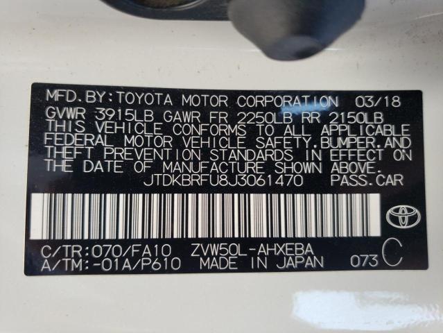 2018 Toyota Prius VIN: JTDKBRFU8J3061470 Lot: 62656884