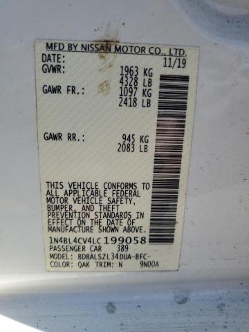 2020 NISSAN ALTIMA SR 1N4BL4CV4LC199058  60300584