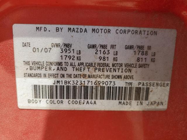 JM1BK323171699073 2007 Mazda 3 S