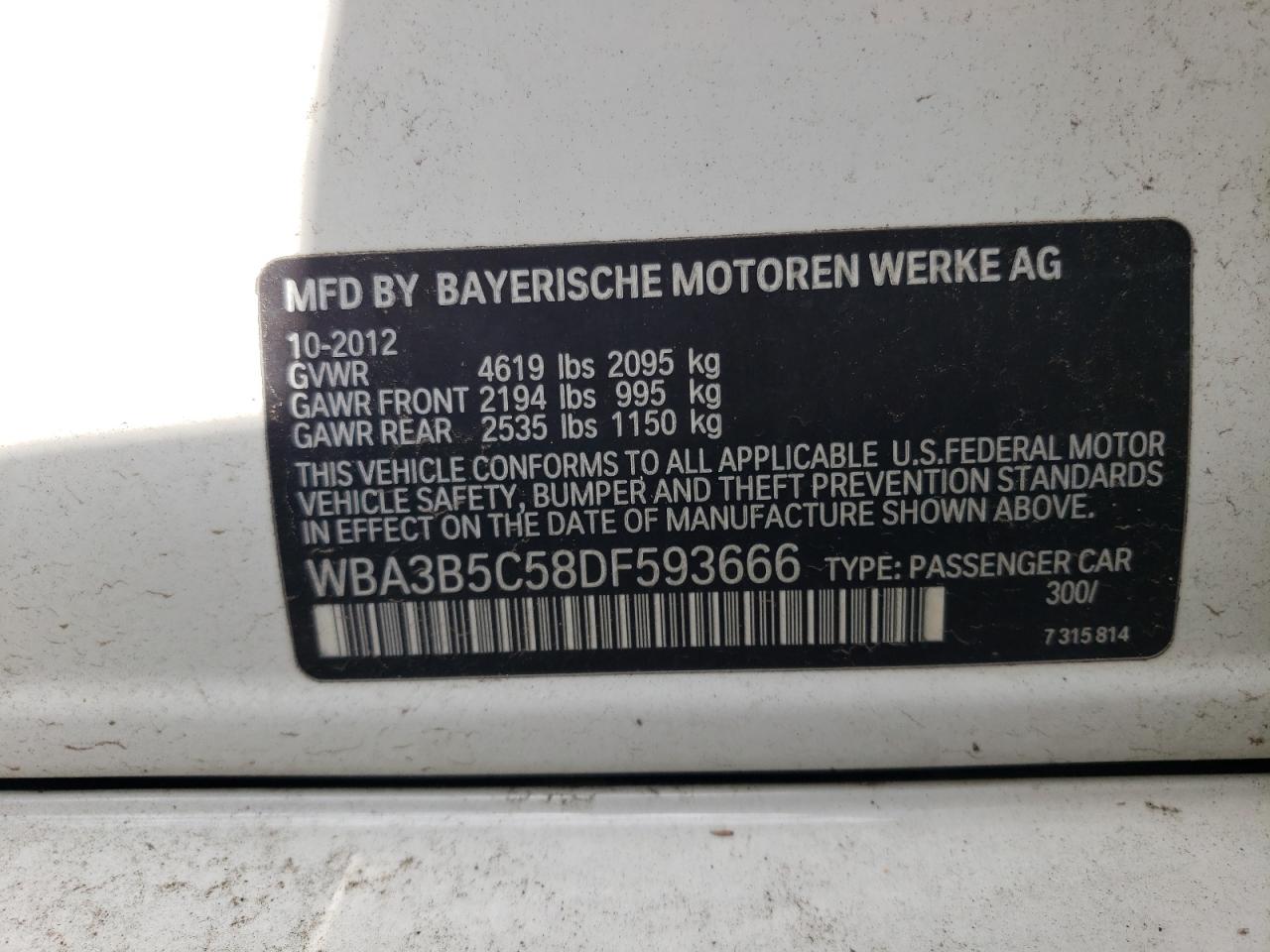 WBA3B5C58DF593666 2013 BMW 328 Xi Sulev