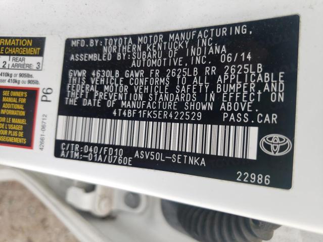 2014 Toyota Camry L VIN: 4T4BF1FK5ER422529 Lot: 61491054