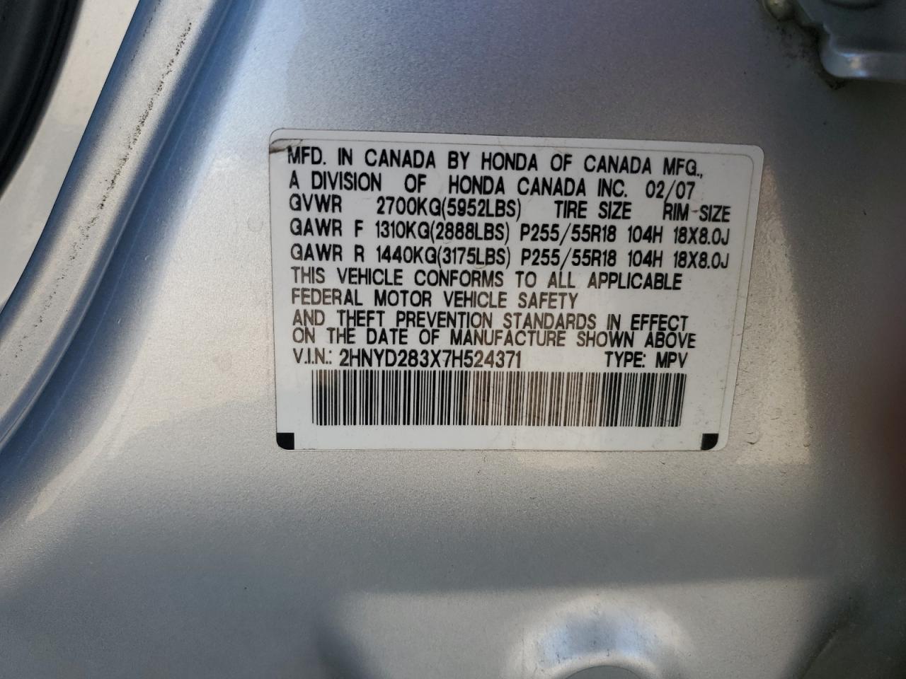 2HNYD283X7H524371 2007 Acura Mdx Technology