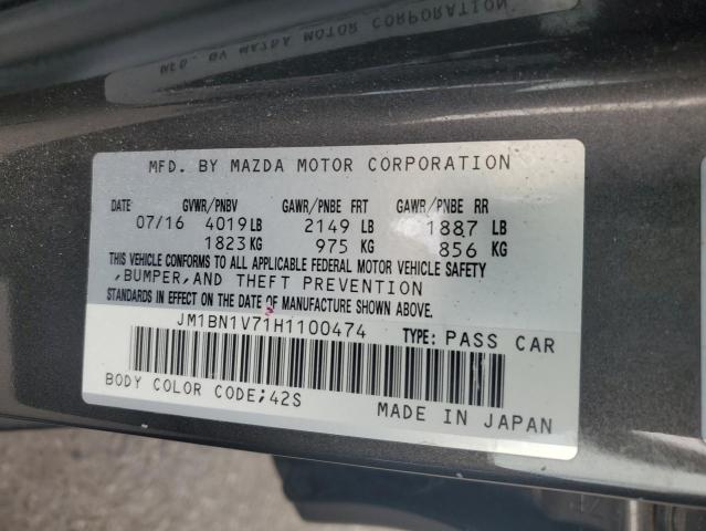 2017 Mazda 3 Touring VIN: JM1BN1V71H1100474 Lot: 61709794