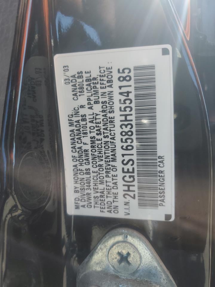 2HGES16583H554185 2003 Honda Civic Lx