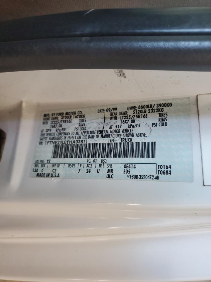 1FTNE24L0YHA03811 2000 Ford Econoline E250 Van