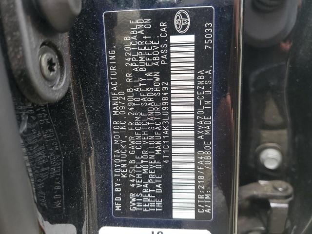 VIN 4T1C11AK3LU998492 2020 Toyota Camry, LE no.12