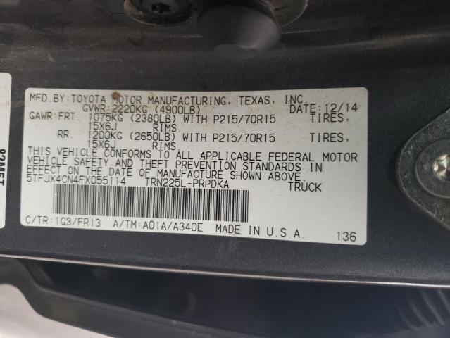 2015 TOYOTA TACOMA DOU - 5TFJX4CN4FX055114