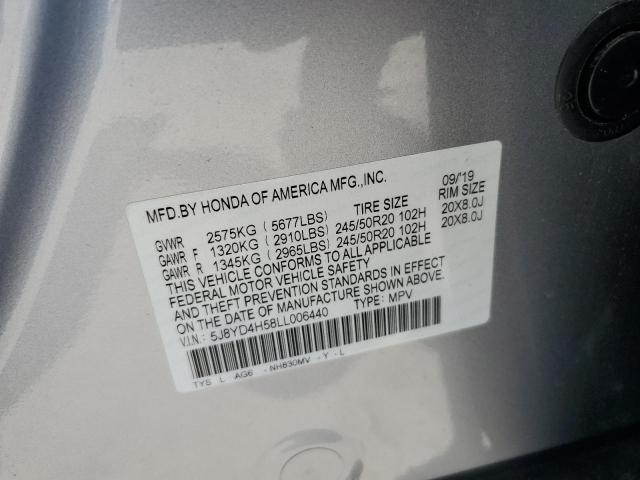 2020 Acura Mdx Technology VIN: 5J8YD4H58LL006440 Lot: 61084844