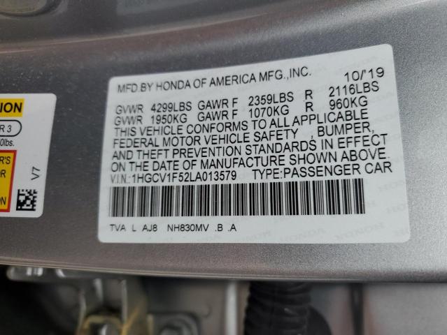 2020 HONDA ACCORD EXL - 1HGCV1F52LA013579