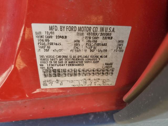 2002 Ford Escape Xlt VIN: 1FMYU04112KB56853 Lot: 62923754