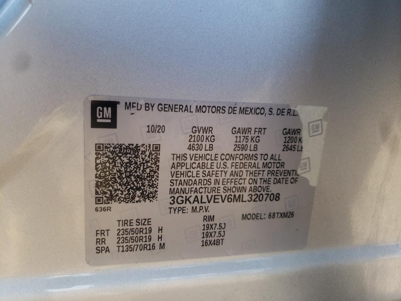 3GKALVEV6ML320708 2021 GMC Terrain Slt