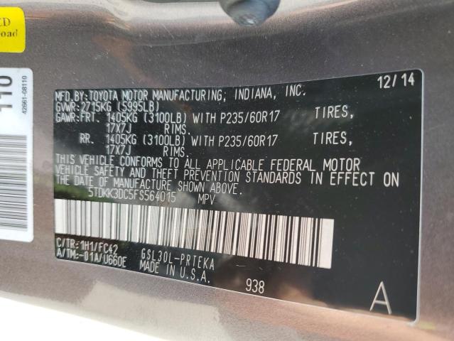 VIN 5TDKK3DC5FS564015 2015 Toyota Sienna, LE no.13