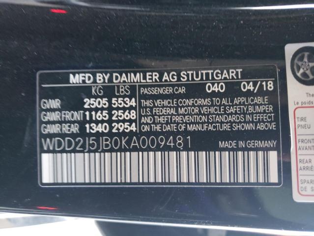 VIN WDD2J5JB0KA009481 2019 MERCEDES-BENZ CLC-CLASS no.12