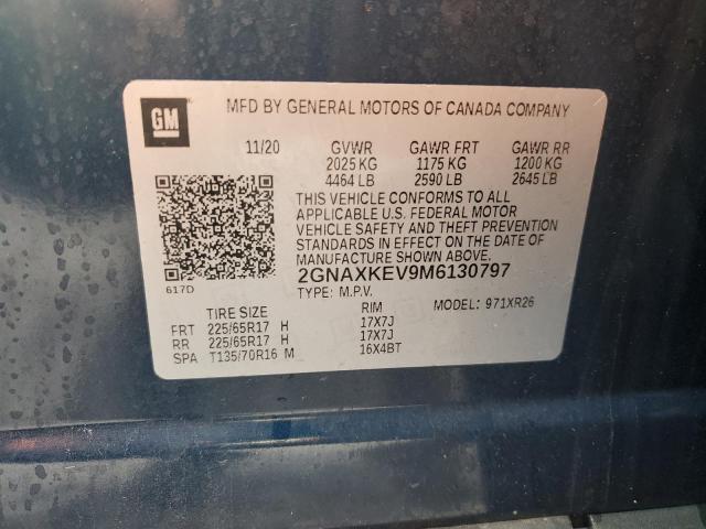 2021 CHEVROLET EQUINOX LT - 2GNAXKEV9M6130797
