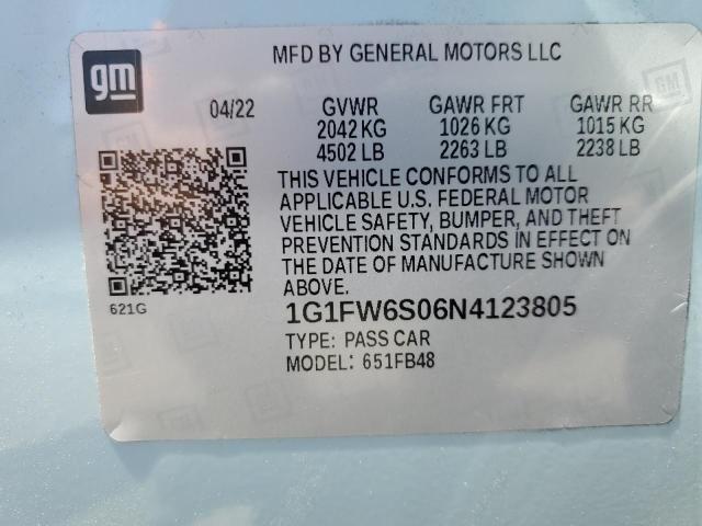 2022 CHEVROLET BOLT EV 1L - 1G1FW6S06N4123805
