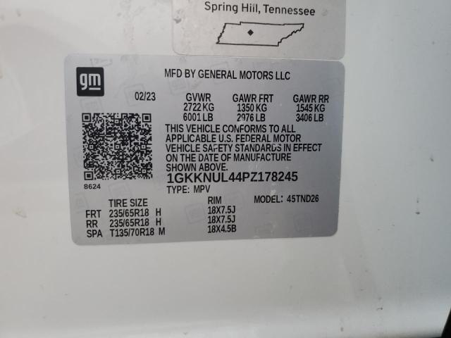 2023 GMC Acadia Slt VIN: 1GKKNUL44PZ178245 Lot: 63076584