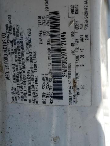 2007 Ford Fusion Sel VIN: 3FAHP08Z97R121496 Lot: 62516664