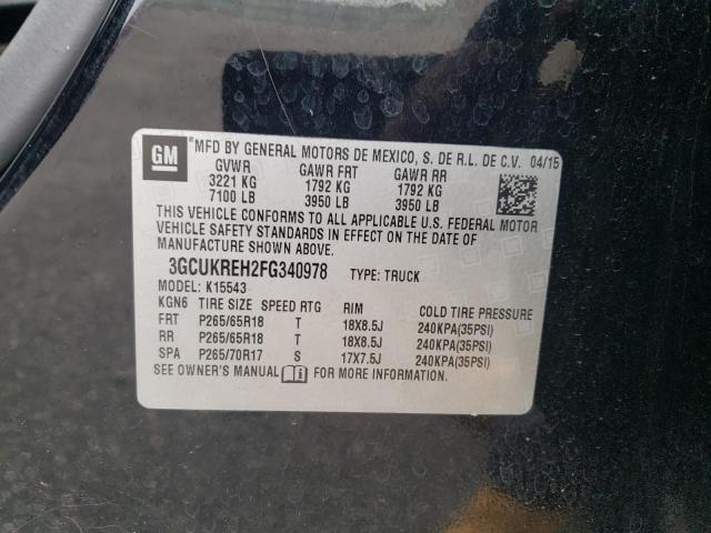 2015 CHEVROLET SILVERADO - 3GCUKREH2FG340978