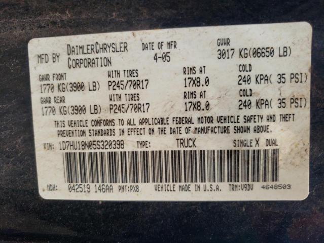 2005 Dodge Ram 1500 St VIN: 1D7HU18N05S320398 Lot: 62787884