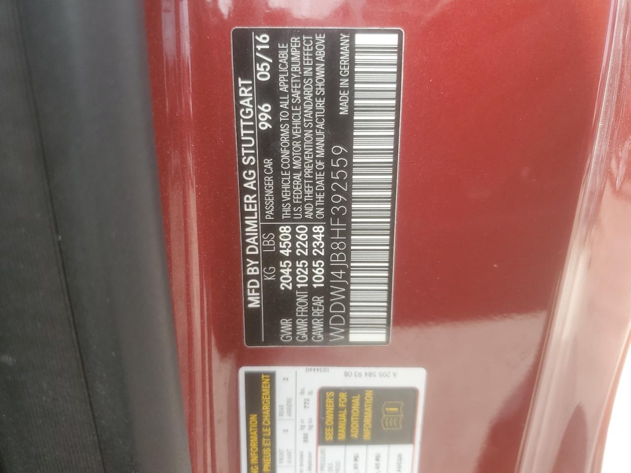 WDDWJ4JB8HF392559 2017 Mercedes-Benz C 300