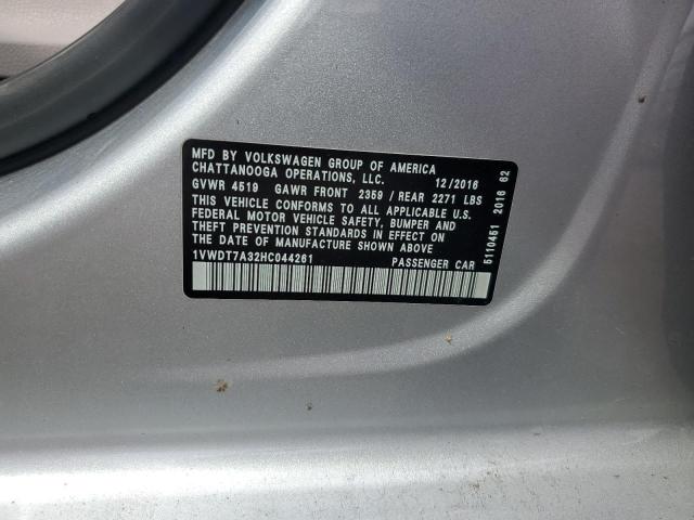 2017 Volkswagen Passat R-Line VIN: 1VWDT7A32HC044261 Lot: 62488944