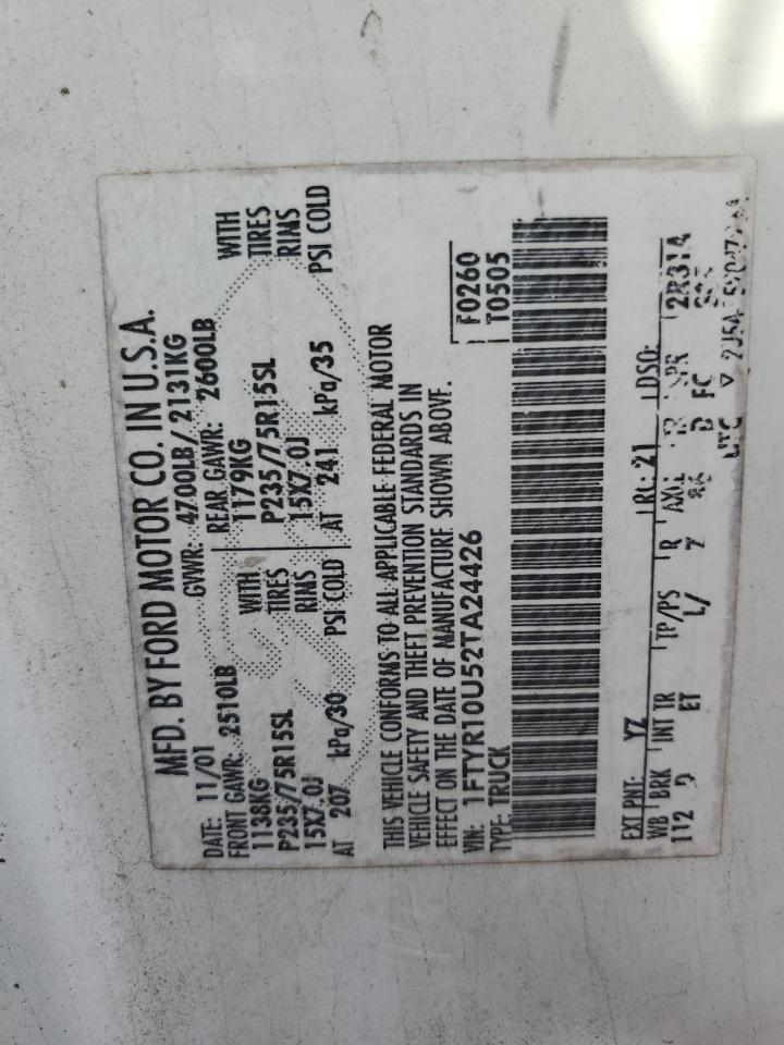 1FTYR10U52TA24426 2002 Ford Ranger