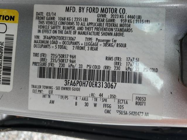 VIN 3FA6P0H70ER313067 2014 Ford Fusion, SE no.12