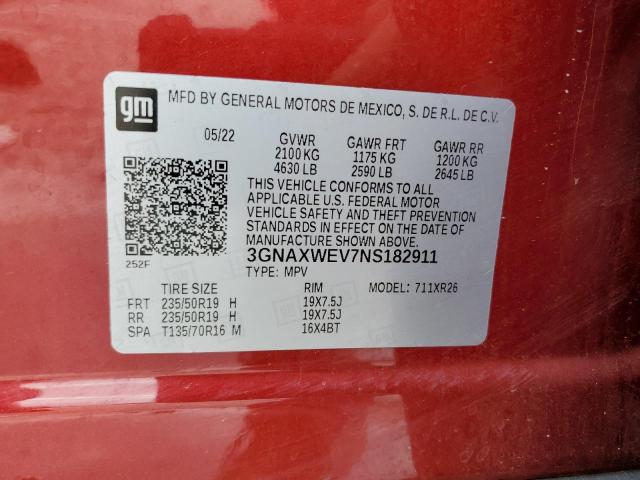 2022 CHEVROLET EQUINOX RS 3GNAXWEV7NS182911  61214974