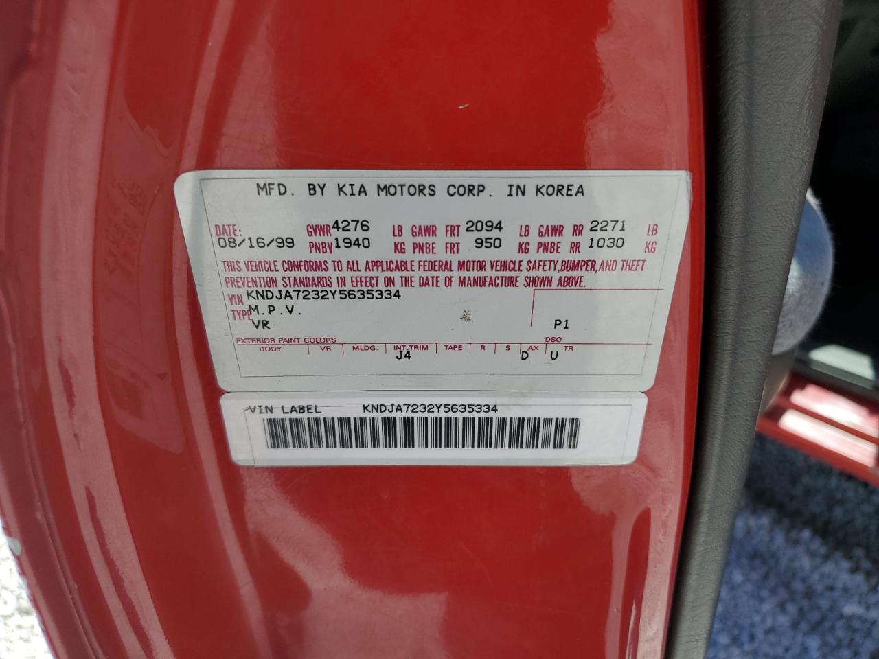 KNDJA7232Y5635334 2000 Kia Sportage