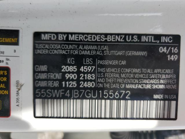 VIN 55SWF4JB7GU155672 2016 Mercedes-Benz C-Class, 300 no.12