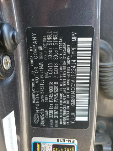 2010 Hyundai Veracruz Gls VIN: KM8NU4CC3AU122414 Lot: 62854414