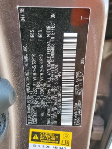 VIN 5TDJZRFH9JS870730 2018 Toyota Highlander, SE no.13