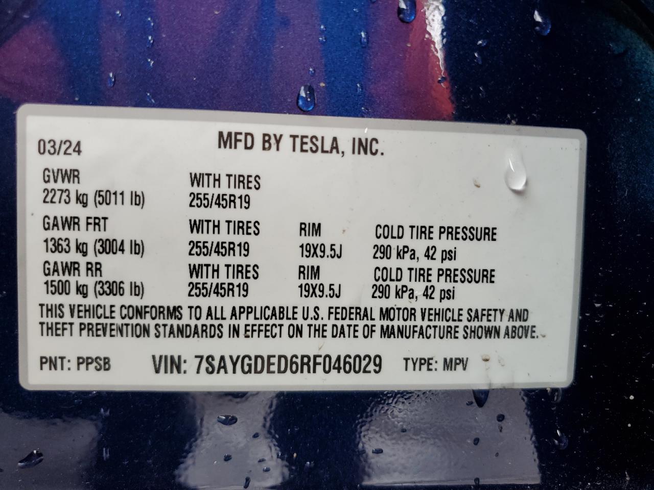 7SAYGDED6RF046029 2024 Tesla Model Y