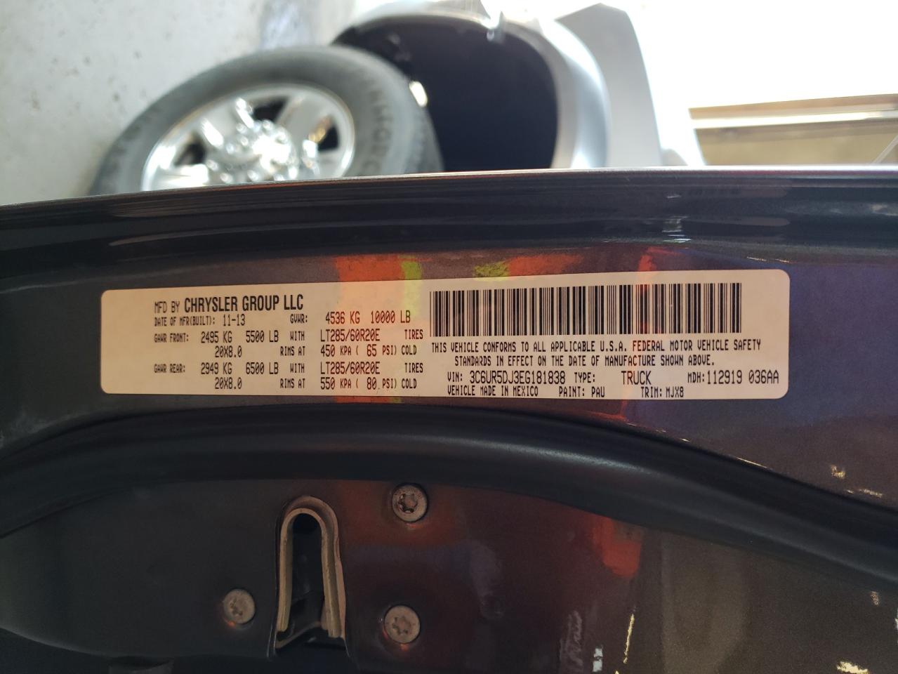 3C6UR5DJ3EG181838 2014 Ram 2500 Slt