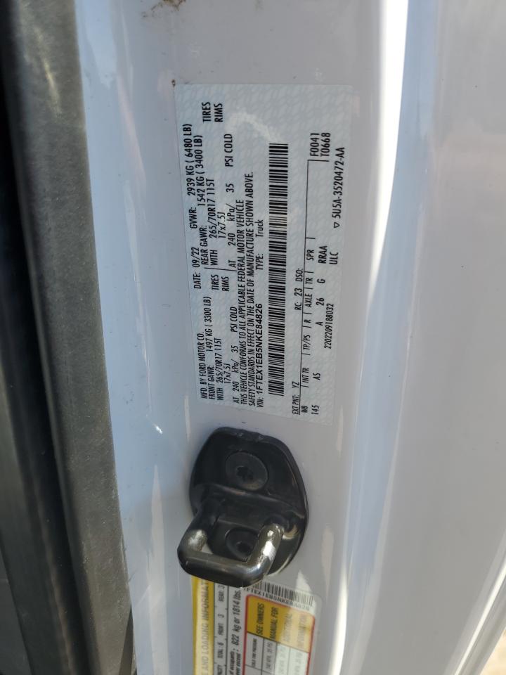 1FTEX1EB5NKE84826 2022 Ford F150 Super Cab