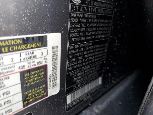 2016 LAND ROVER RANGE ROVE - SALWG2VF2GA646295