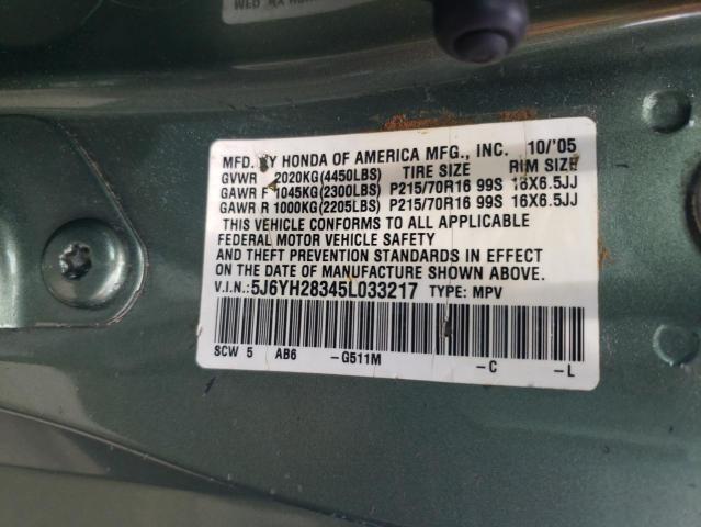 2005 Honda Element Lx VIN: 5J6YH28345L033217 Lot: 61144874