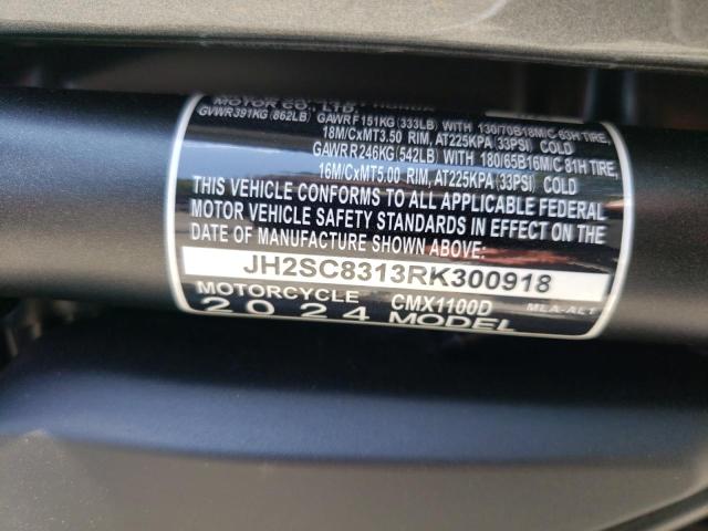 2024 HONDA CMX1100 D JH2SC8313RK300918