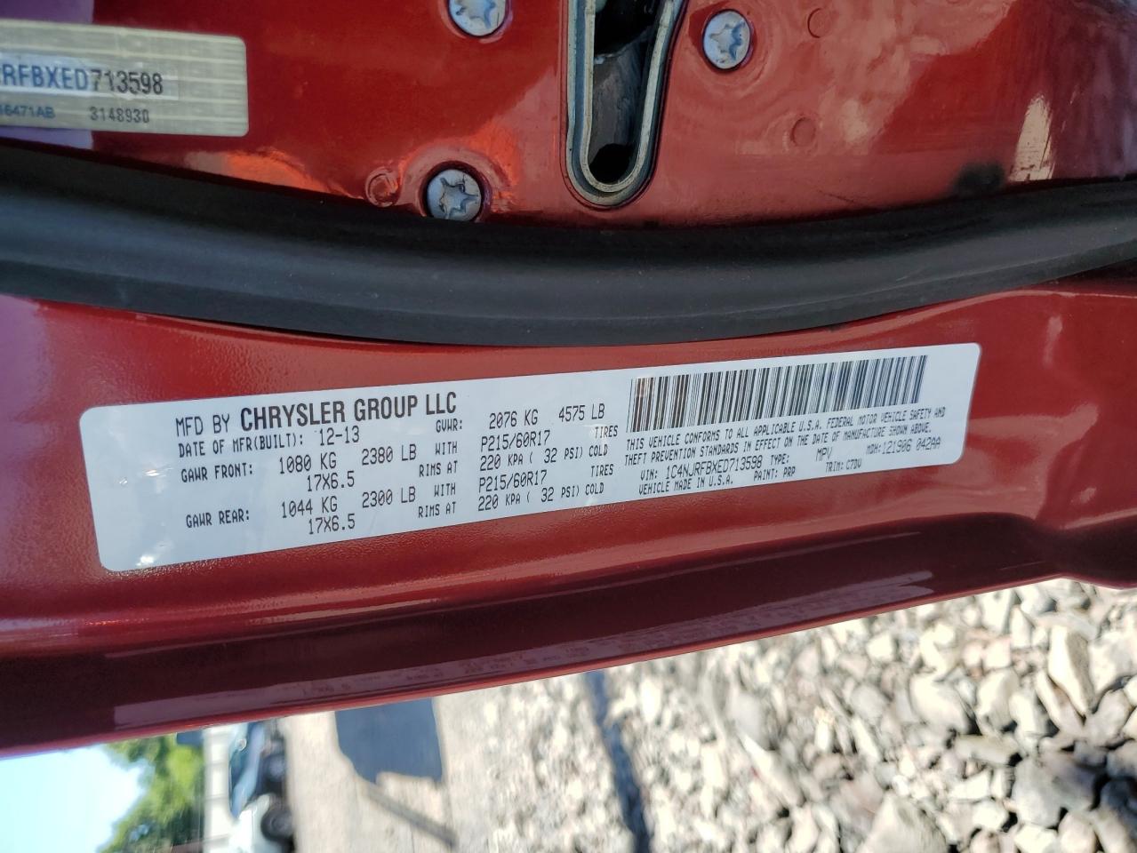 1C4NJRFBXED713598 2014 Jeep Patriot Latitude 1C4NJRFBXED713598 2014 Jeep Patriot Latitude
