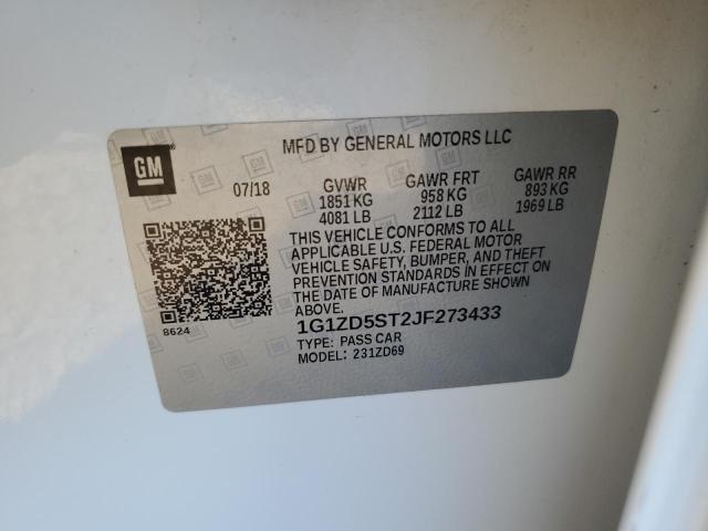 2018 Chevrolet Malibu Lt VIN: 1G1ZD5ST2JF273433 Lot: 60307254