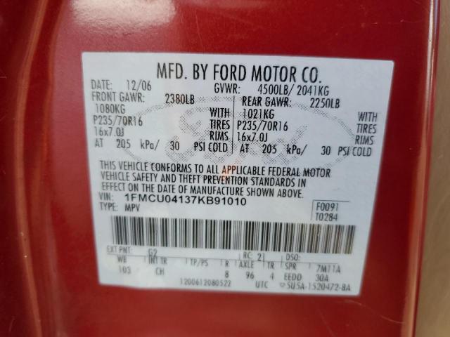 1FMCU04137KB91010 2007 Ford Escape Limited