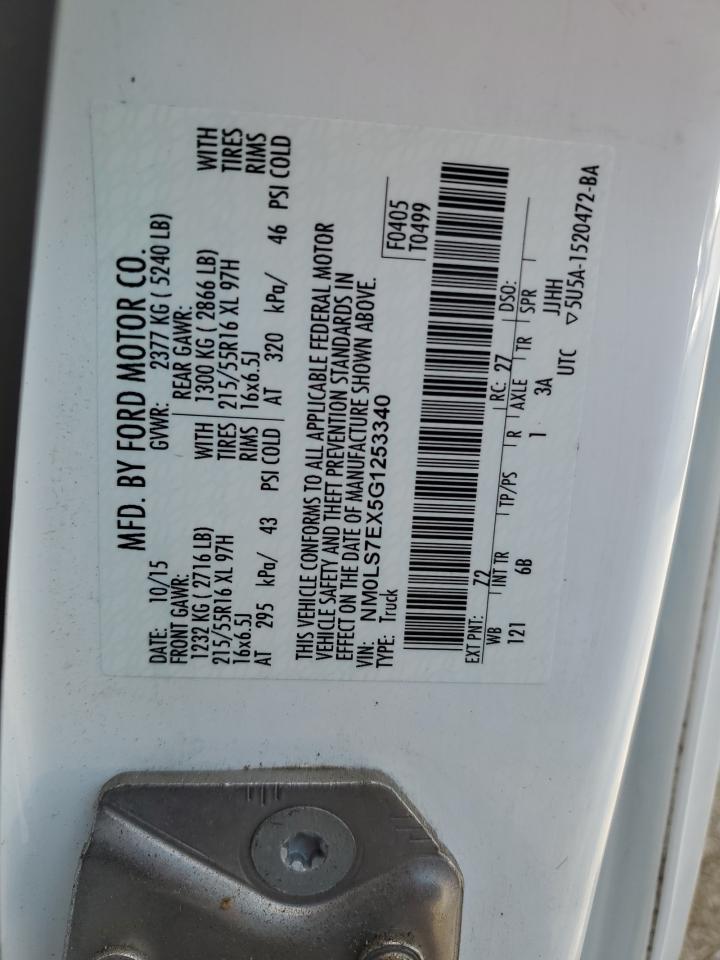 NM0LS7EX5G1253340 2016 Ford Transit Connect Xl