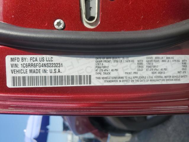 2022 Ram 1500 Classic Tradesman VIN: 1C6RR6FG4NS223231 Lot: 62069114