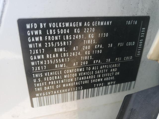 2017 VOLKSWAGEN TIGUAN WOL - WVGSV7AXXHK011212