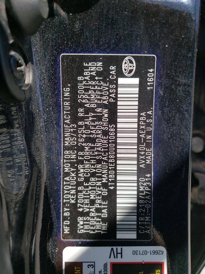 4T1BD1EB8DU010685 2013 Toyota Avalon Hybrid