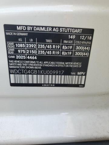2019 MERCEDES-BENZ GLA 250 4M - WDCTG4GB1KU009917